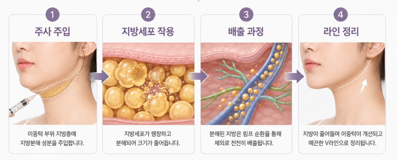 이중턱 지방분해주사, U라인이 V라인으로 바뀌는 단계와 3가지 타입 사진 3
